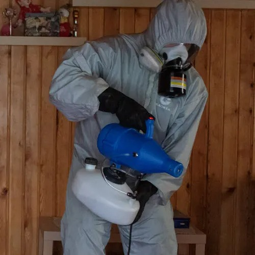 ФОТО Дезинфекция в рабочем поселке Московской области Менделеево